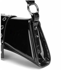 VIXIN Irregular Patent Leather Rivet Bag