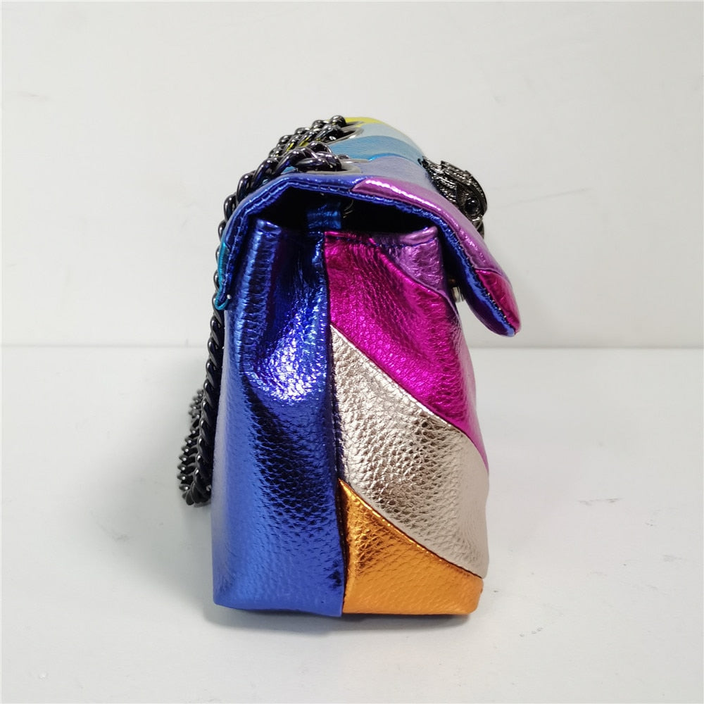 AVALON Rainbow Metallic Strip Handbag