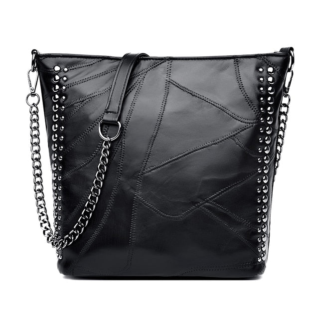MANA Rivet Leather Tote Bag | Kortni Portia.