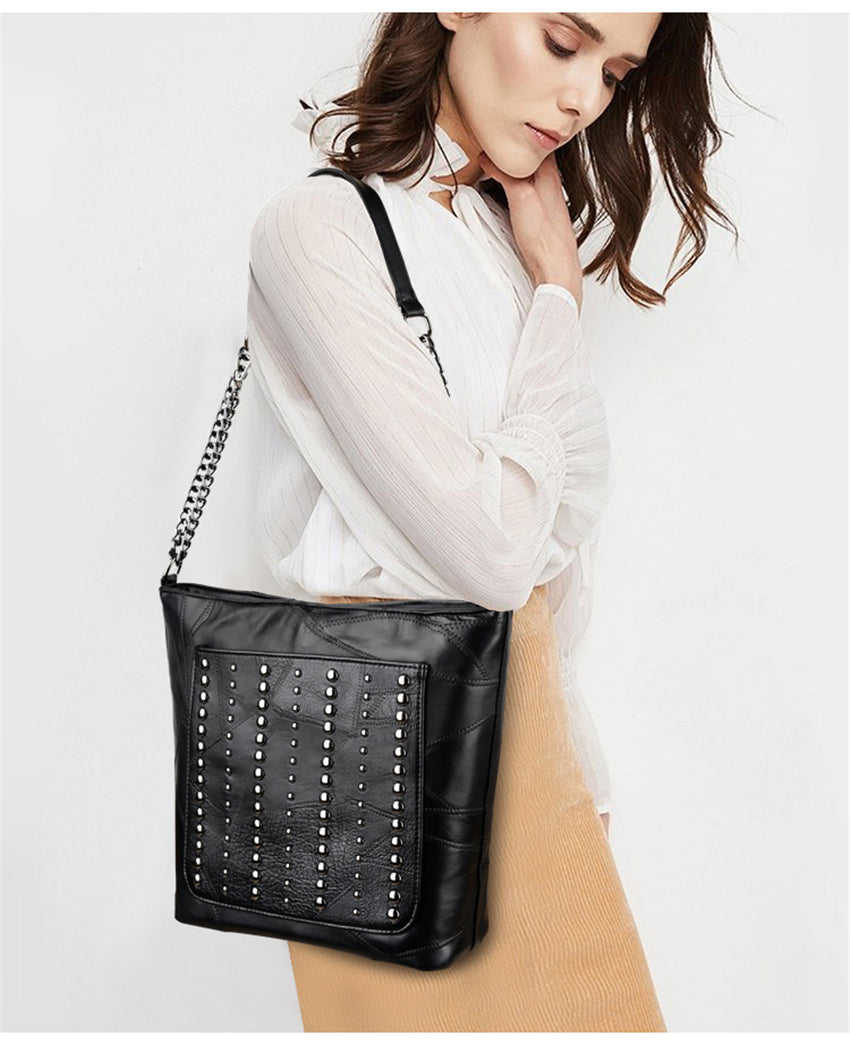 MANA Rivet Leather Tote Bag | Kortni Portia.